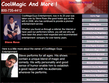 Tablet Screenshot of coolmagicandmore.com